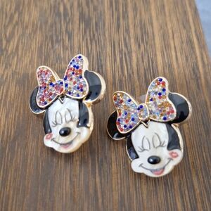 Minnie Mouse Glitter Bow Earrings